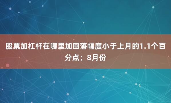 股票加杠杆在哪里加回落幅度小于上月的1.1个百分点；8月份
